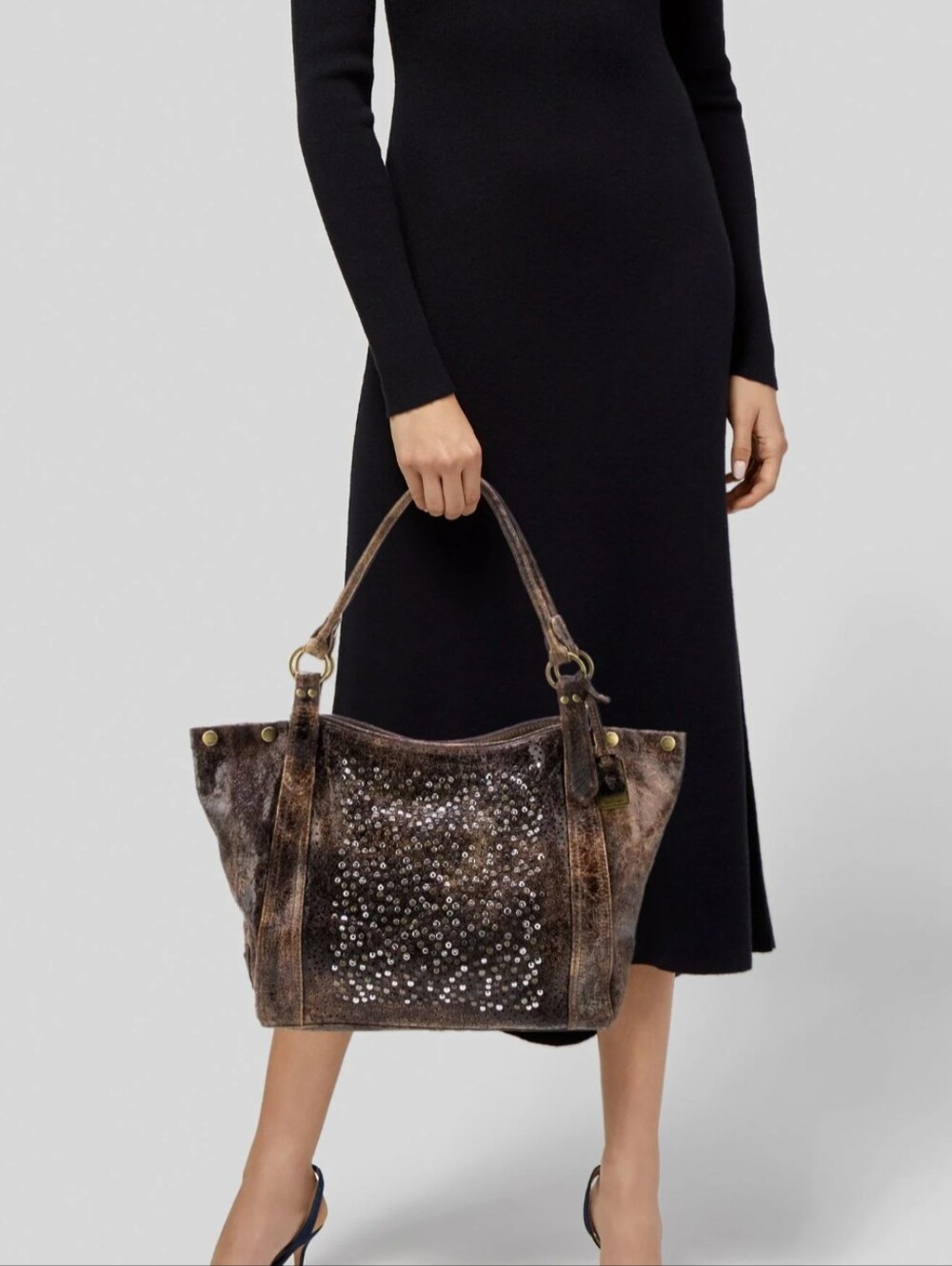 Frye~Deborah Distressed Leather Shoulder Bag